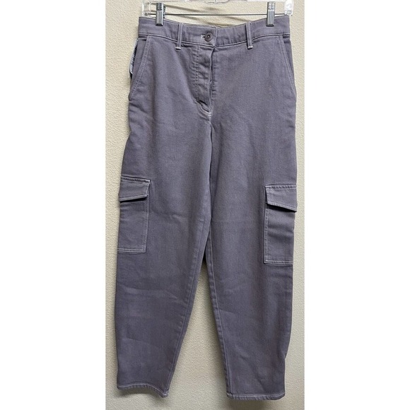 Aritzia Wilfred Free Modern Cargo Pant GD Purple Button Fly Size 4 NEW - Picture 2 of 12
